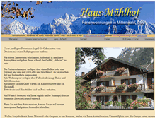 Tablet Screenshot of muehlhof-mittenwald.de